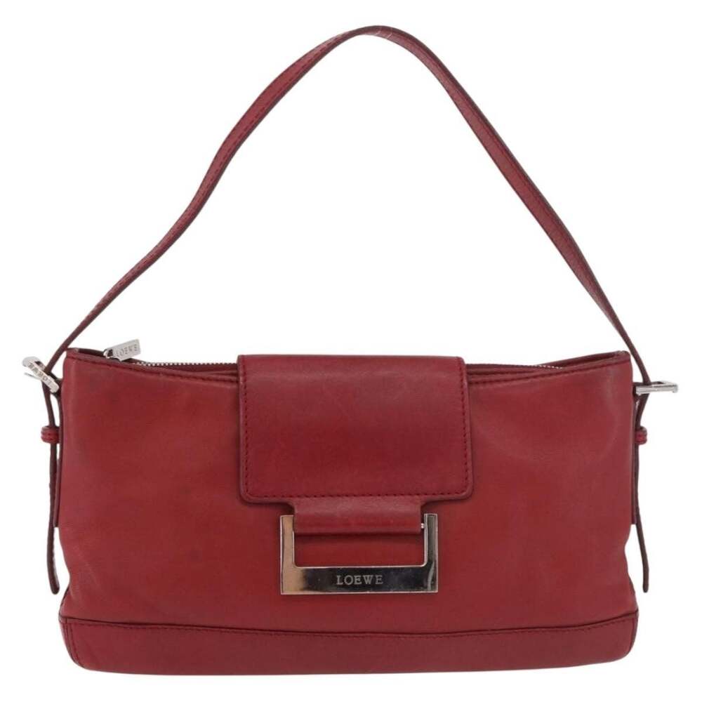 Loewe Leather Accessory Pouch Red